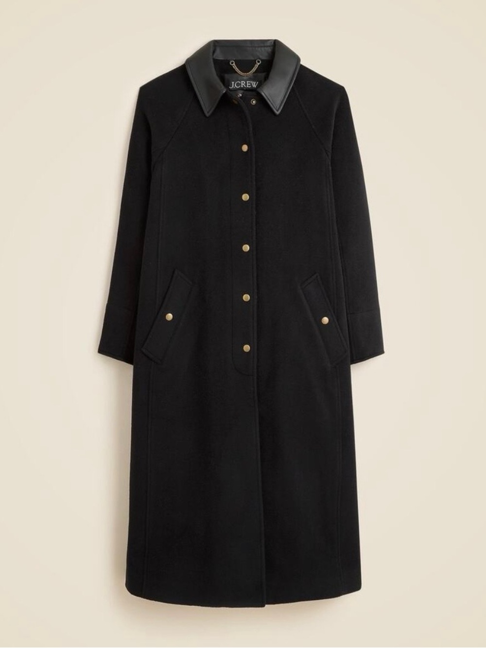 NEW J. Crew Long Barn Jacket™ in drapey wool blend black 3X CR485 Relaxed Fit